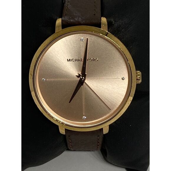 Michael Kors Charley MK2823 Women's Brown Leather Analog Dial Quartz Watch EY655 - Picture 2 of 12